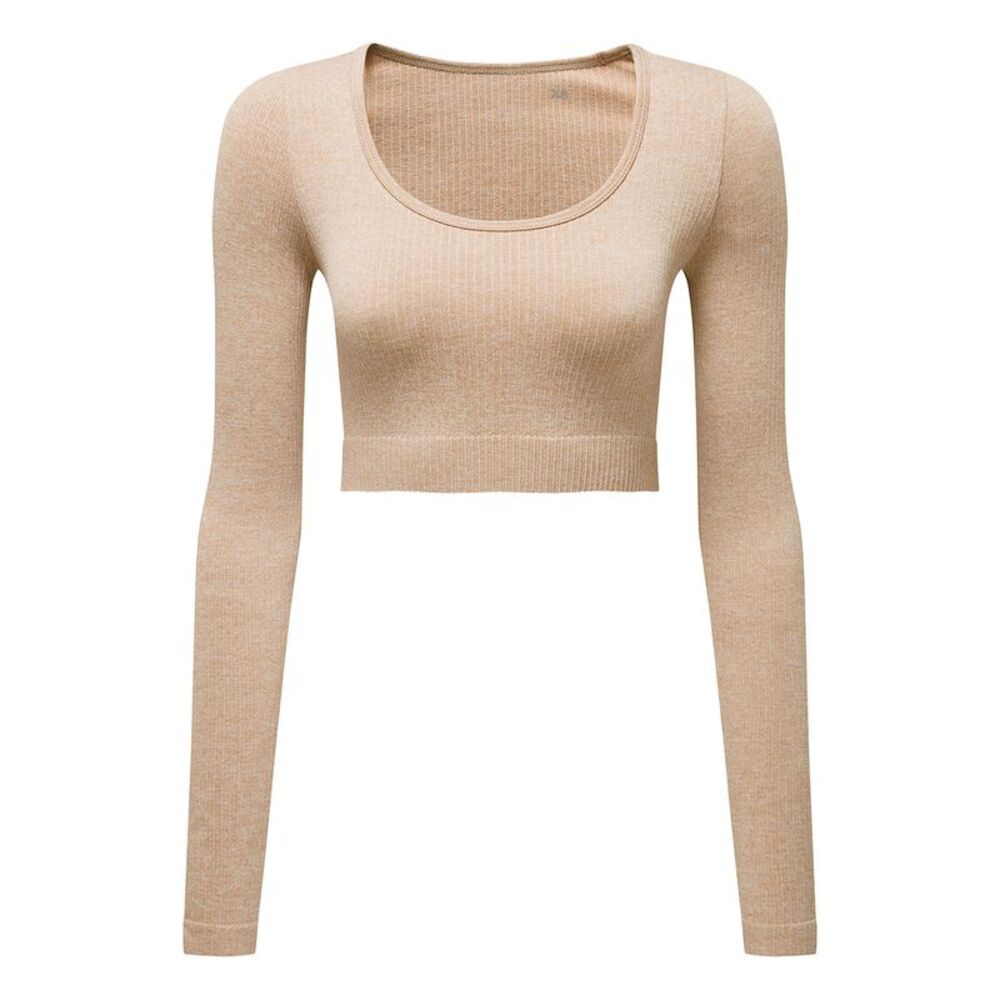 TriDri Womens/Ladies Ribbed Seamless 3D Crop Top / Nude